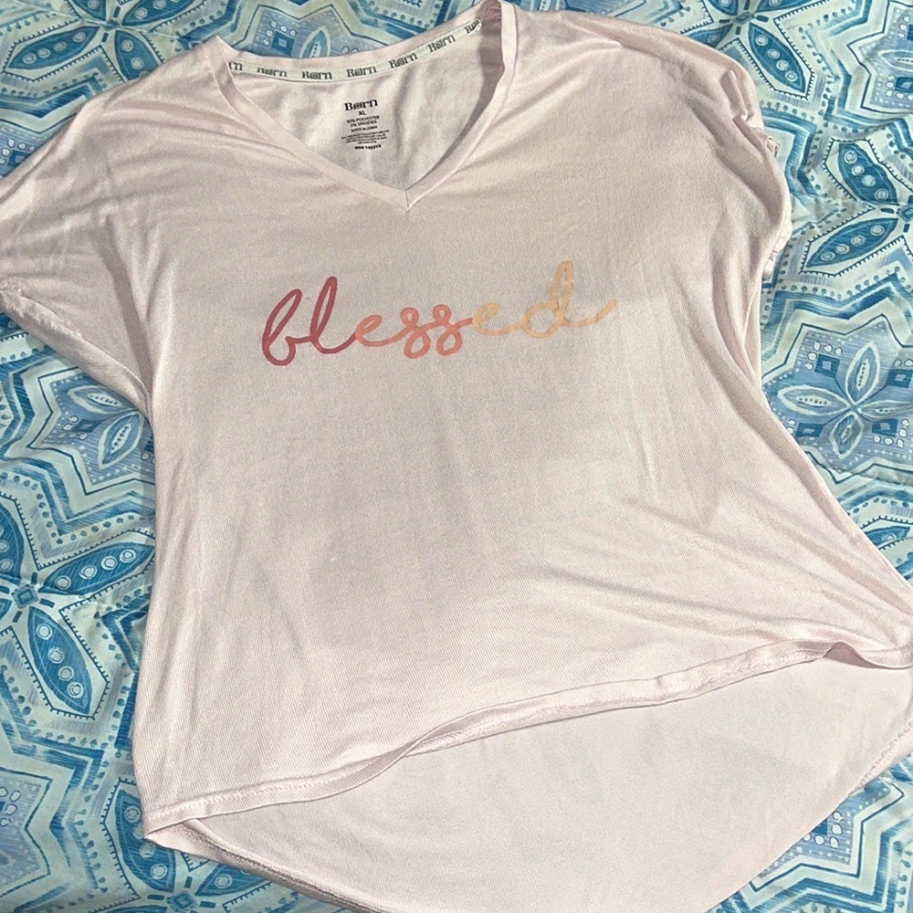 Cute pink Born Blessed sleep top XL